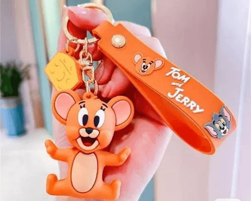 Jerry Silicon Keychain With Bagcharm And Strap