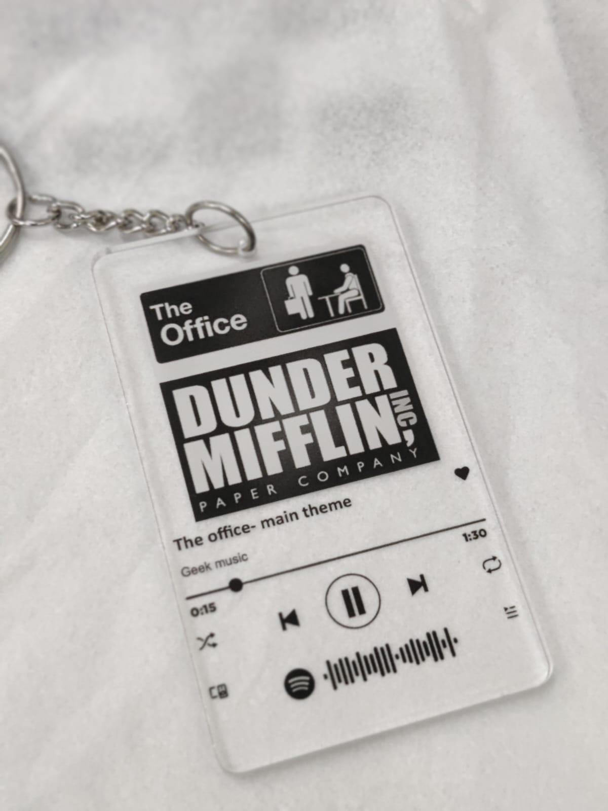 The Office Dunder Mifflin Acrylic Keychain With Scannable Barcode - ThePeppyStore