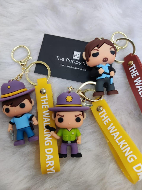 The Walking Dead 3D Silicon Keychains With Bagcharm and Strap (Select From Drop Down) - ThePeppyStore