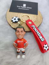 Ronaldo - Football Player Silicon Keychains with Bagcharm and Strap (Select From Drop Down Menu)