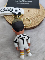 Ronaldo - Football Player Silicon Keychains with Bagcharm and Strap (Select From Drop Down Menu)