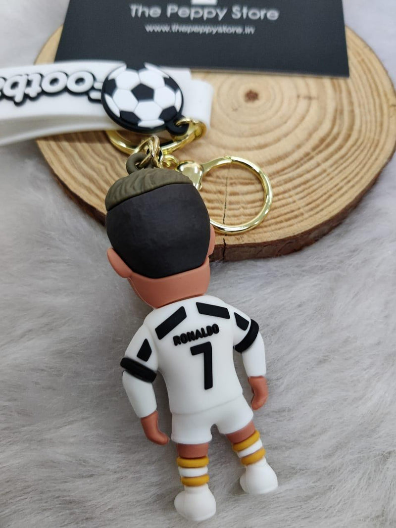 Ronaldo - Football Player Silicon Keychains with Bagcharm and Strap (Select From Drop Down Menu) - ThePeppyStore