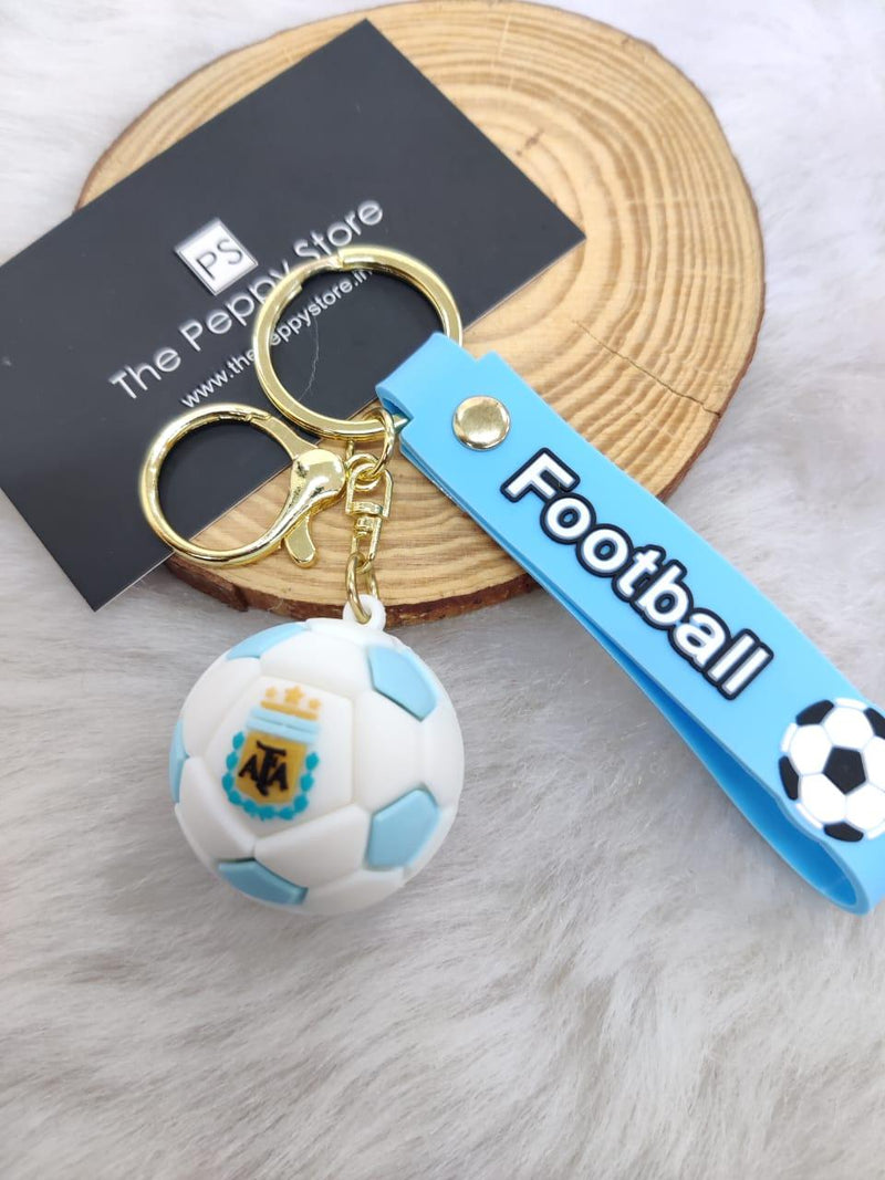 Football Keychains with Bagcharm and Strap (Select From Drop Down Menu)
