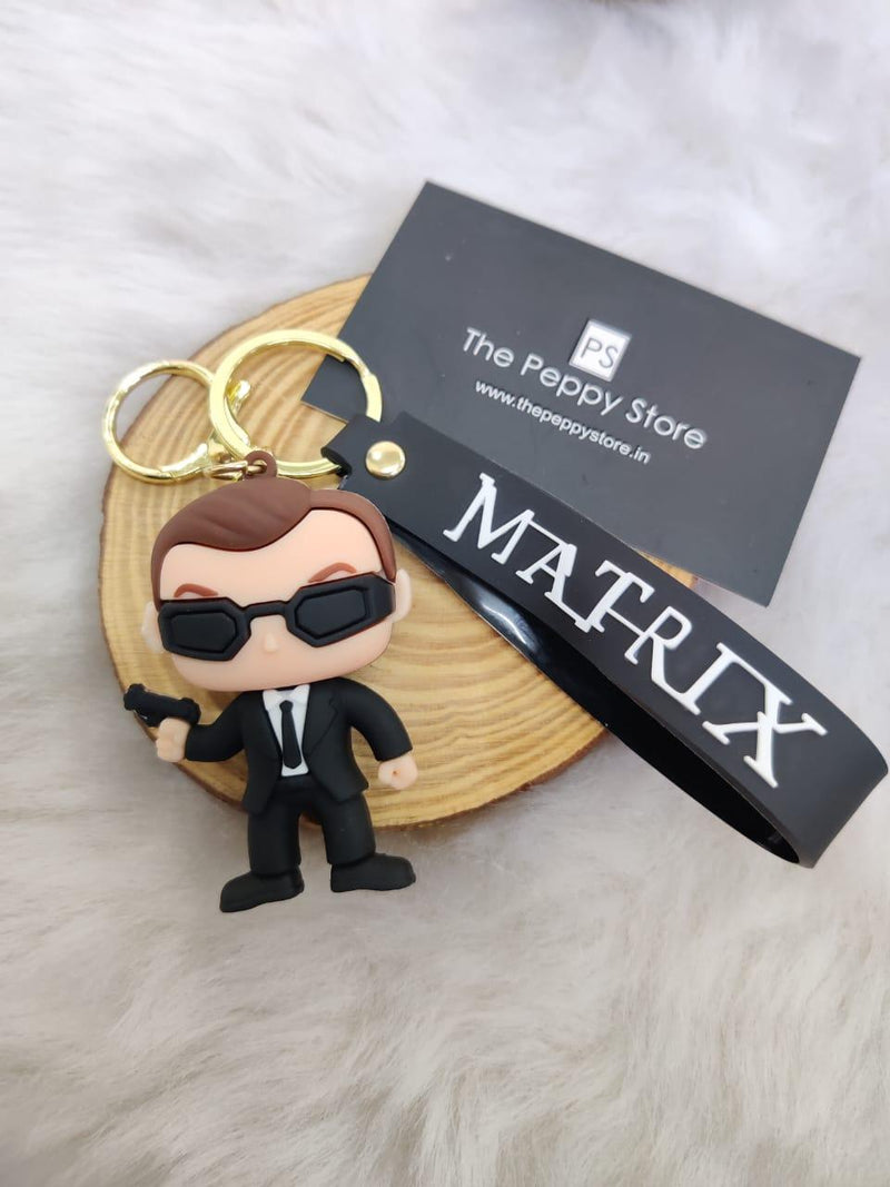 Matrix Silicon Keychain With Bagcharm And Strap (Select From Drop Down)