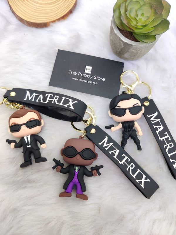 Matrix Silicon Keychain With Bagcharm And Strap (Select From Drop Down) - ThePeppyStore