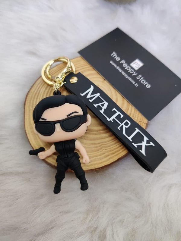 Matrix Silicon Keychain With Bagcharm And Strap (Select From Drop Down) - ThePeppyStore