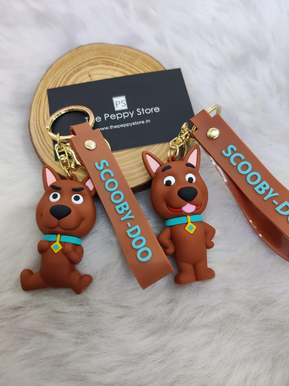 Scooby Doo 3D Silicon Keychains With Bagcharm and Strap (Select From Drop Down) - ThePeppyStore