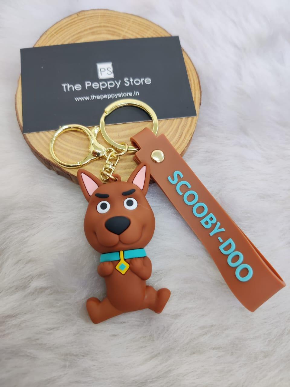 Scooby Doo 3D Silicon Keychains With Bagcharm and Strap (Select From Drop Down) - ThePeppyStore