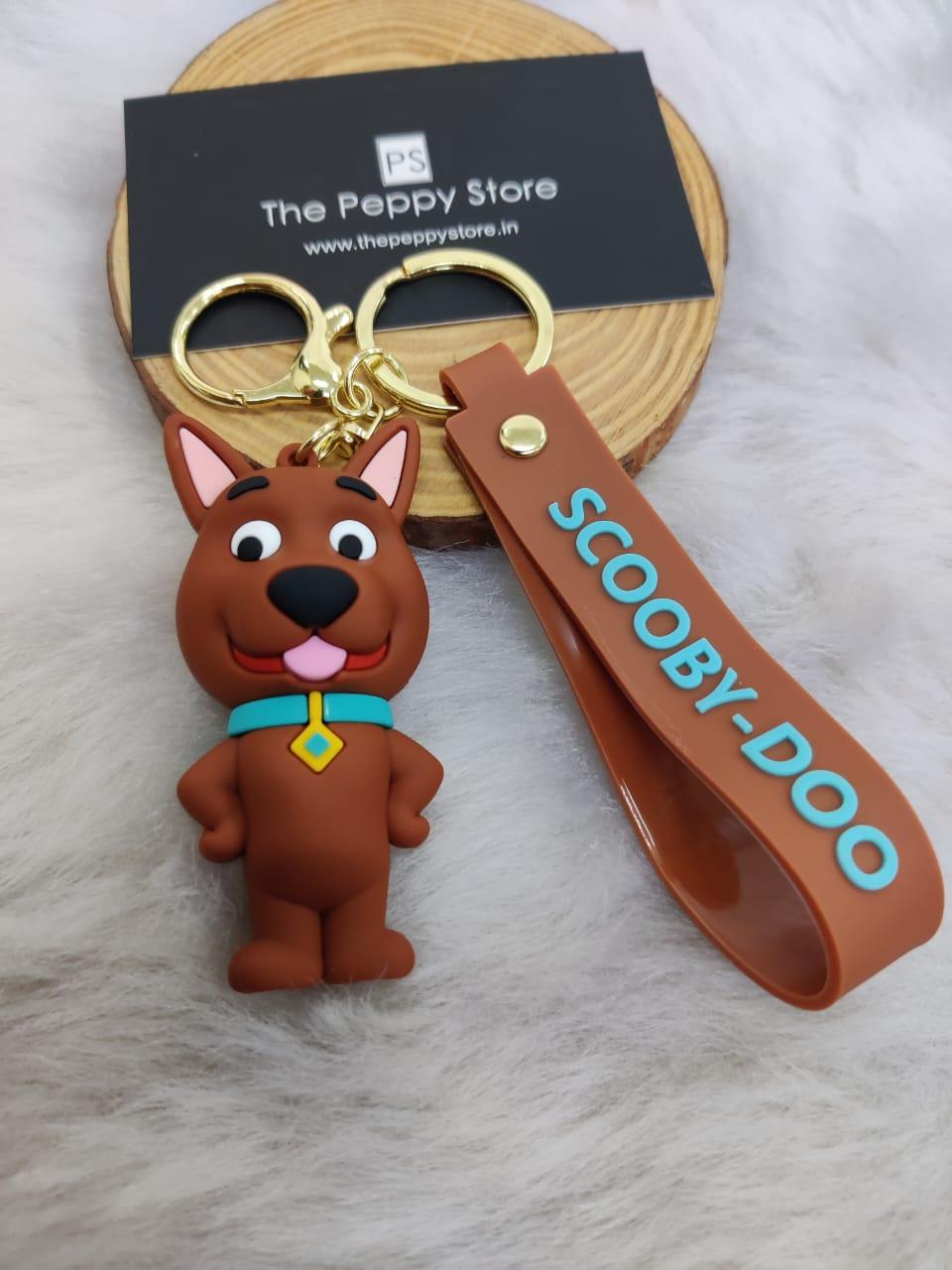 Scooby Doo 3D Silicon Keychains With Bagcharm and Strap (Select From Drop Down) - ThePeppyStore