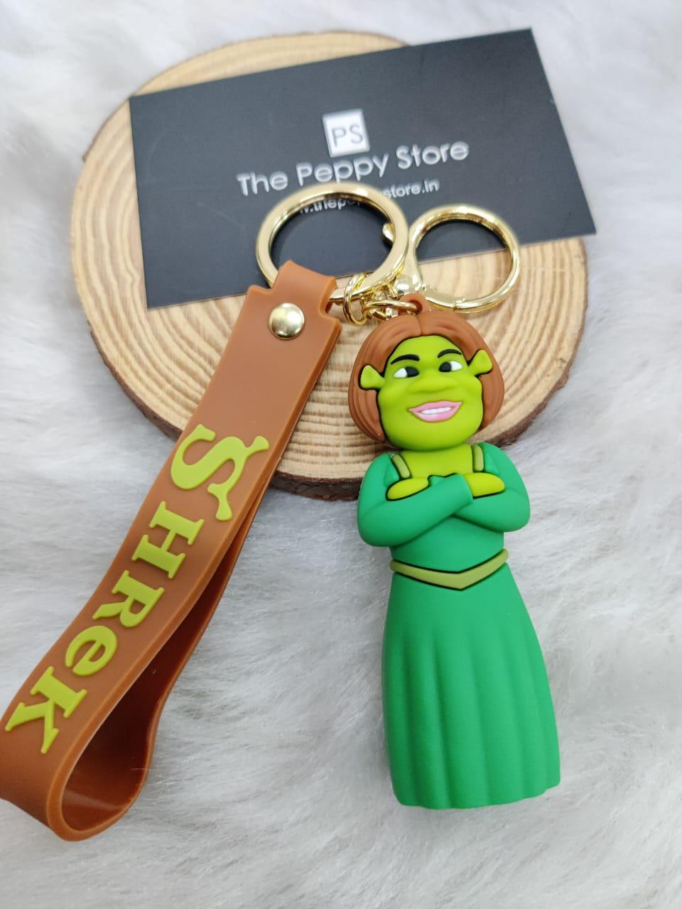 Zeek Keychain Shrek 3D Silicon Keychains With Bagcharm and Strap (Select From Drop D ...
