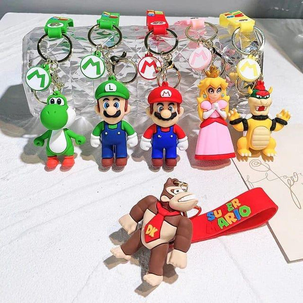 Quirky Super Mario Keychain With Bagcharm and Strap (Select From Drop Down Menu) - ThePeppyStore