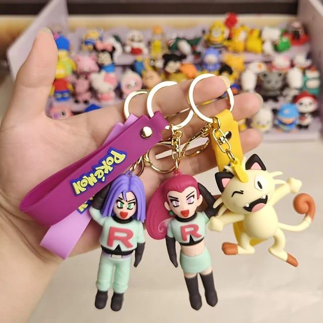 Pokemon 3D Silicon Keychains With Bagcharm and Strap