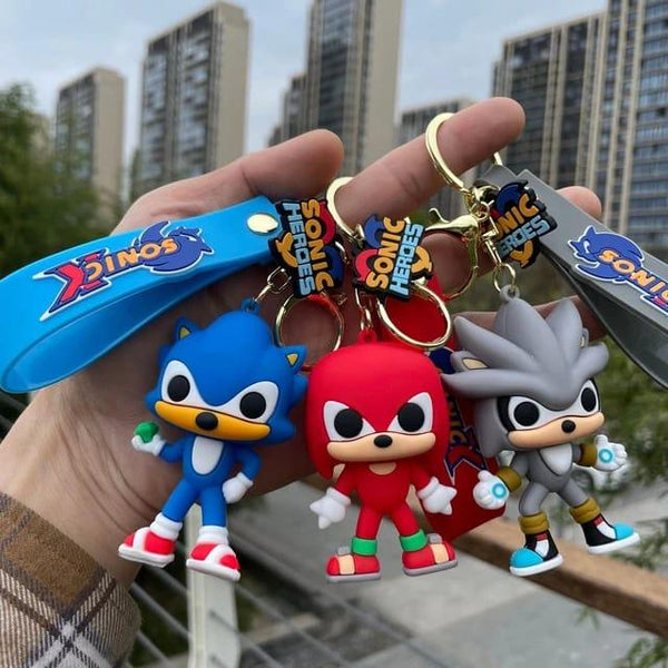 Sonic Silicon Keychain with Bag Charm and Strap (Select From Drop Down Menu) - ThePeppyStore