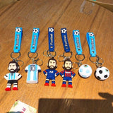 Messi - Football Player Silicon Keychains with Bagcharm and Strap (Select From Drop Down Menu)