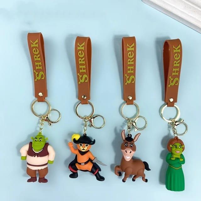 Shrek 3D Silicon Keychains With Bagcharm and Strap (Select From Drop Down) - ThePeppyStore