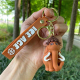Ice Age Character 3D Silicon Keychains With Bagcharm and Strap (Set of 4)