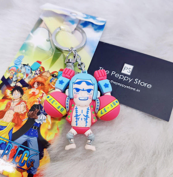One Piece Franky 3D Silicon Keychain with Bagcharm - ThePeppyStore