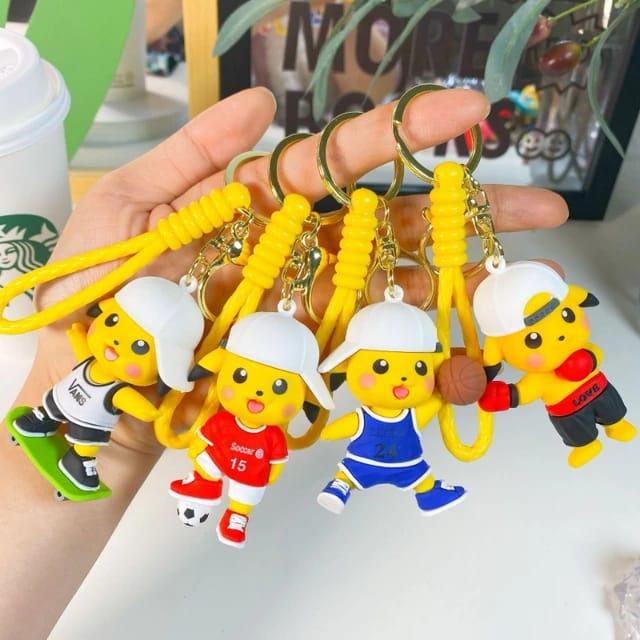 Pokemon Keychain 3D Silicon Keychains With Bagcharm and Strap - ThePeppyStore