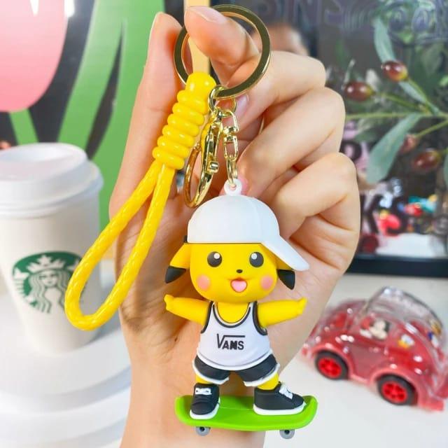 Pokemon Keychain 3D Silicon Keychains With Bagcharm and Strap - ThePeppyStore