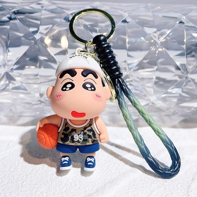 Shinchan 3D Silicon Keychain with Bagcharm and Strap (Choose From Dropdown)