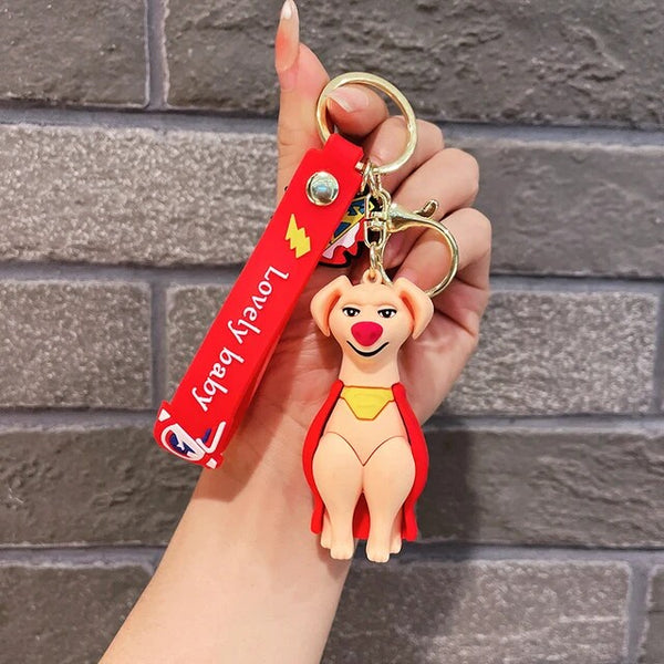 Dog Silicon 3D Keychain With Bagcharm and Strap (Select From Drop Down Menu)