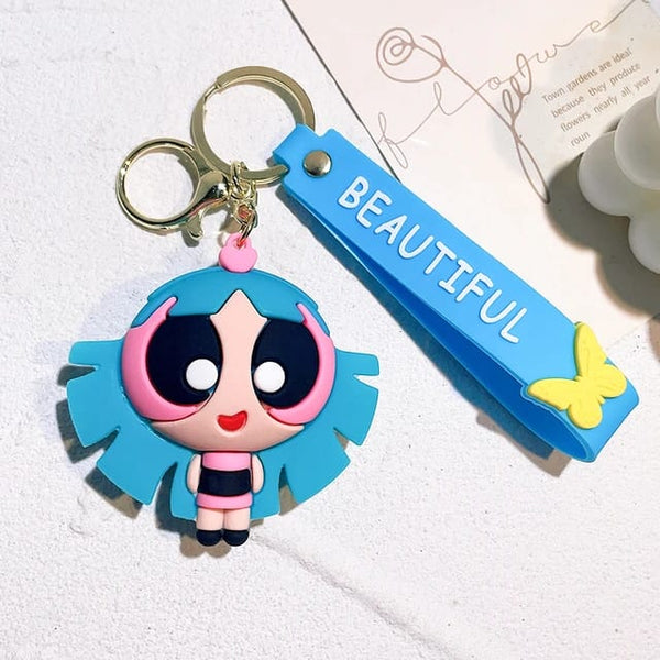Powerpuff Keychain With Bagcharm and Strap