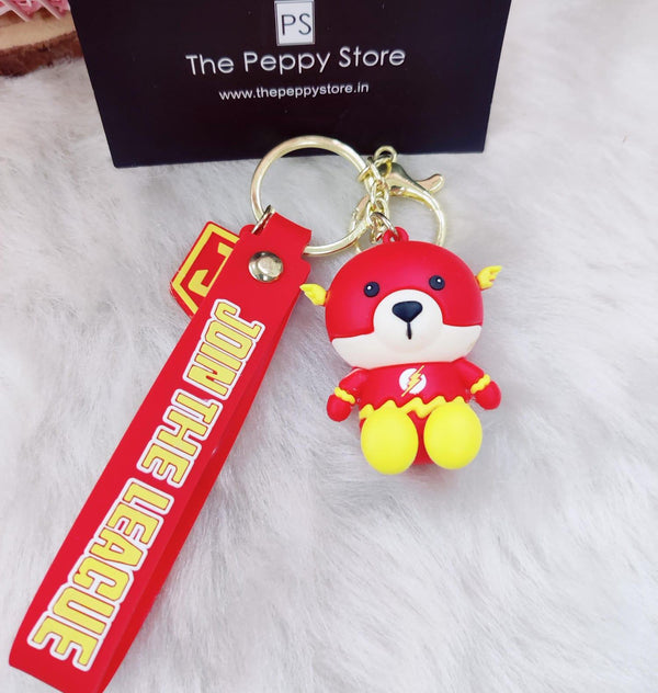 Bear In Flash Silicon Keychain with Bagcharm and Strap - ThePeppyStore
