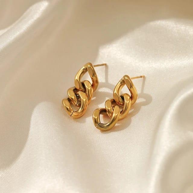 Lustrous Link Earrings - ThePeppyStore