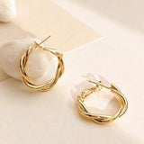 Twisted Chic Gold Hoops - ThePeppyStore