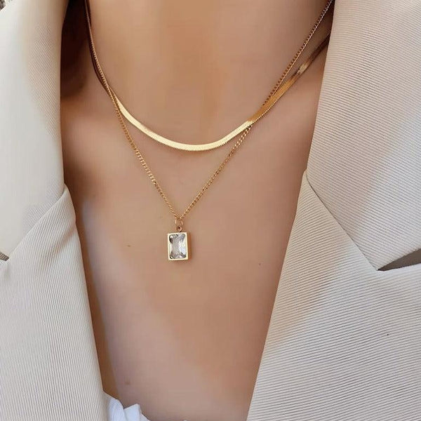 Double Layered Gold plated Necklace - ThePeppyStore