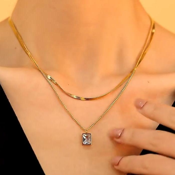 Double Layered Gold plated Necklace - ThePeppyStore