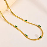 Herringbone Green Chain Choker Necklace - ThePeppyStore