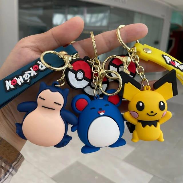 Pokemon 3D Silicon Keychains With Bagcharm and Strap (Select From Drop Down) - ThePeppyStore