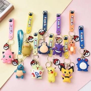 Pokemon 3D Silicon Keychains With Bagcharm and Strap (Select From Drop Down) - ThePeppyStore