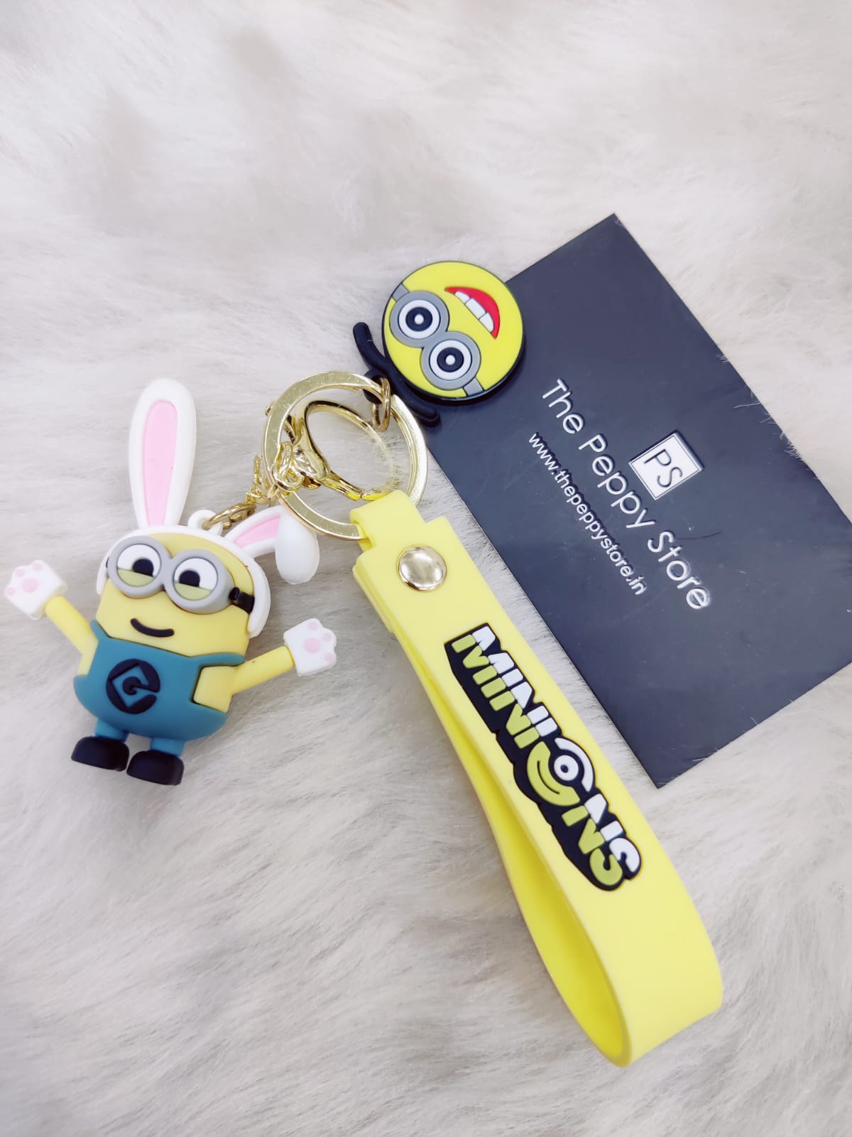 Minion Silicon Keychain with Bagcharm and Strap (Cosplay animal version) - Select from Drop Down Menu