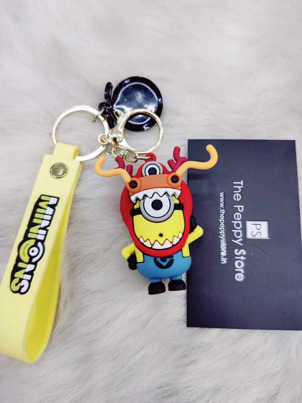 Minion Silicon Keychain with Bagcharm and Strap (Cosplay animal version) - Select from Drop Down Menu