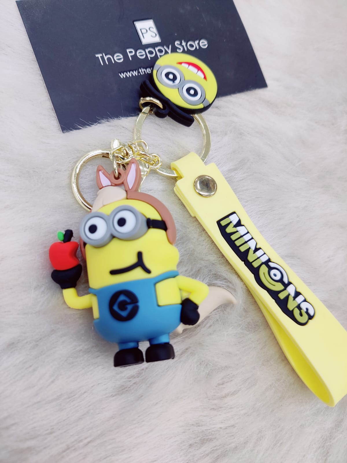 Minion Silicon Keychain with Bagcharm and Strap (Cosplay animal version) - Select from Drop Down Menu