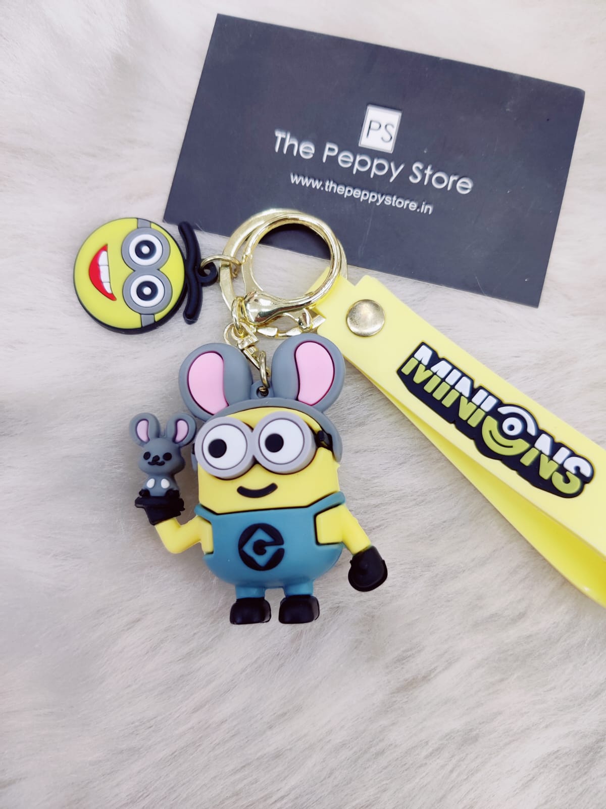 Minion Silicon Keychain with Bagcharm and Strap (Cosplay animal version) - Select from Drop Down Menu