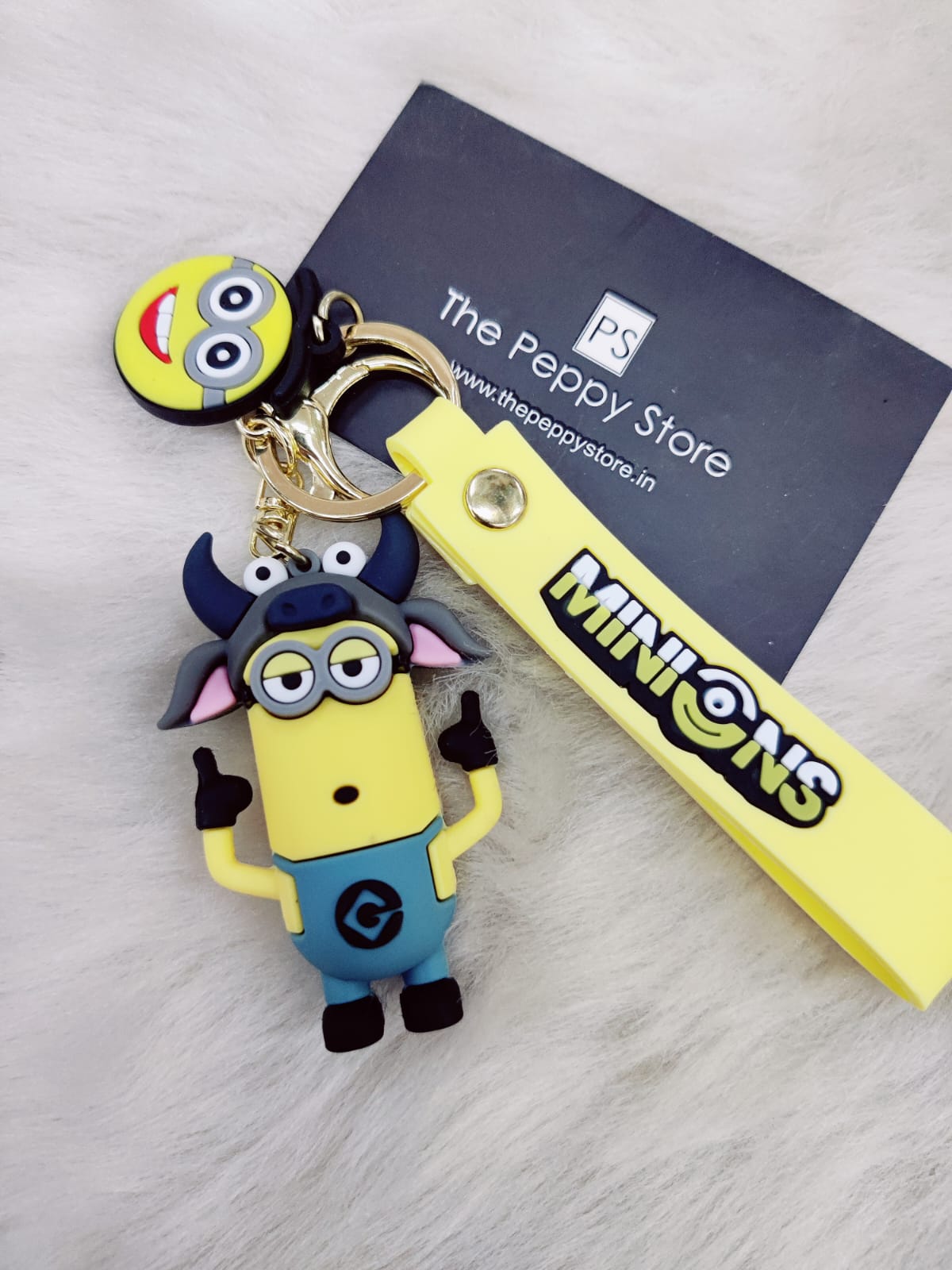 Minion Silicon Keychain with Bagcharm and Strap (Cosplay animal version) - Select from Drop Down Menu