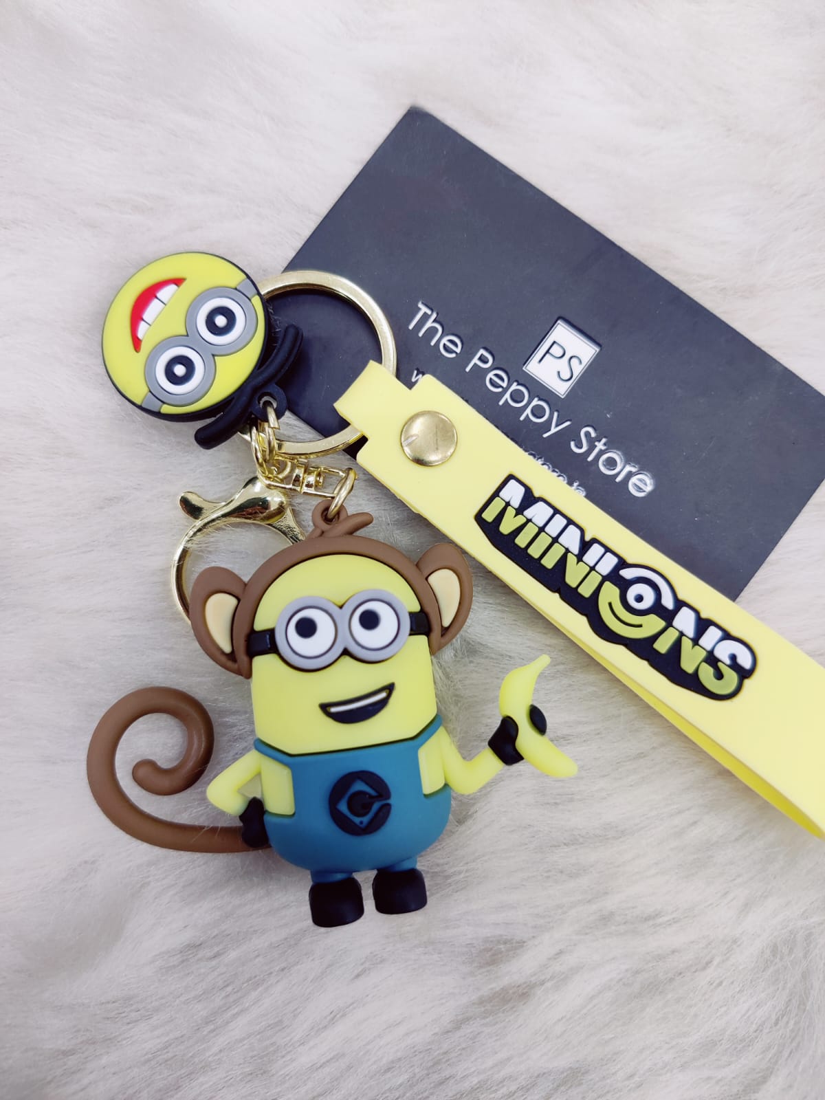 Minion Silicon Keychain with Bagcharm and Strap (Cosplay animal version) - Select from Drop Down Menu