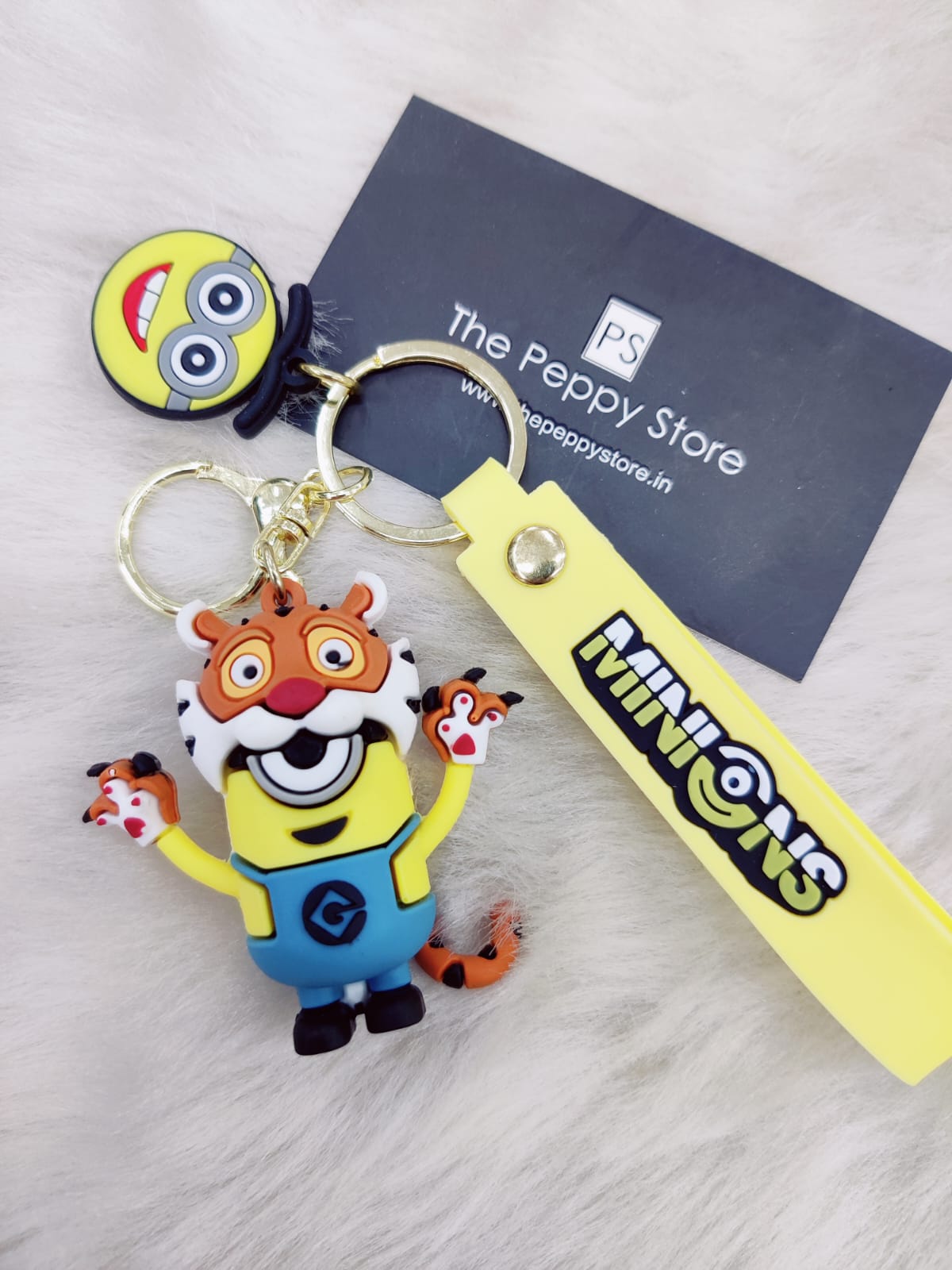 Minion Silicon Keychain with Bagcharm and Strap (Cosplay animal version) - Select from Drop Down Menu