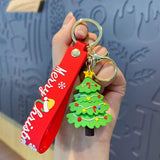 Christmas Tree 3D Silicon Keychain With Bagcharm and Strap