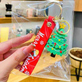 Christmas Tree 3D Silicon Keychain With Bagcharm and Strap