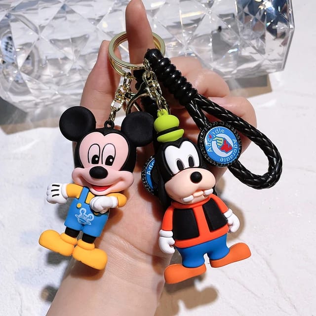 Mickey Mouse Keychain with Bagcharm And Strap (Select From Drop Down Menu)