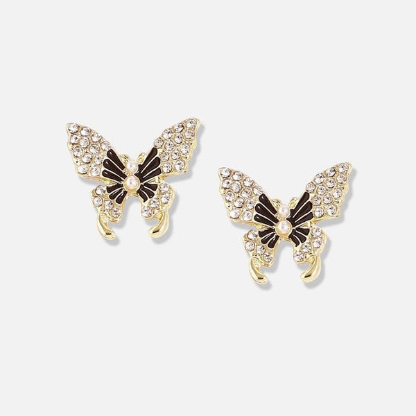 Amazon.com: White Gold Over Sterling Silver Large Girls Half Butterfly  Earrings Half Butterfly Wing Studs Jewelry Gift for Women: Clothing, Shoes  & Jewelry