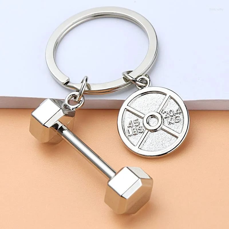 Dumbell Metal Keychain