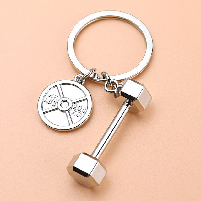 Dumbell Metal Keychain