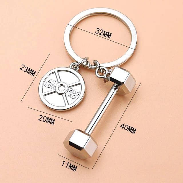 Dumbell Metal Keychain