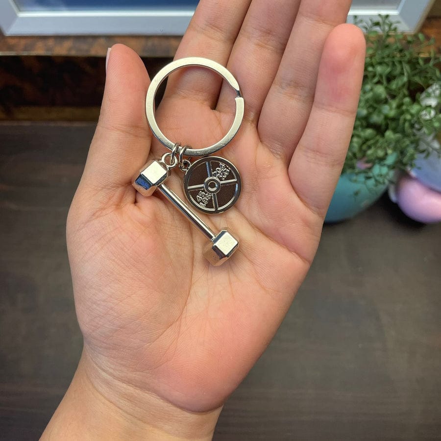 Dumbell Metal Keychain