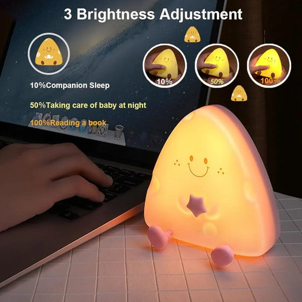 Cute Cheese Night Light -  Chargeable Lamp